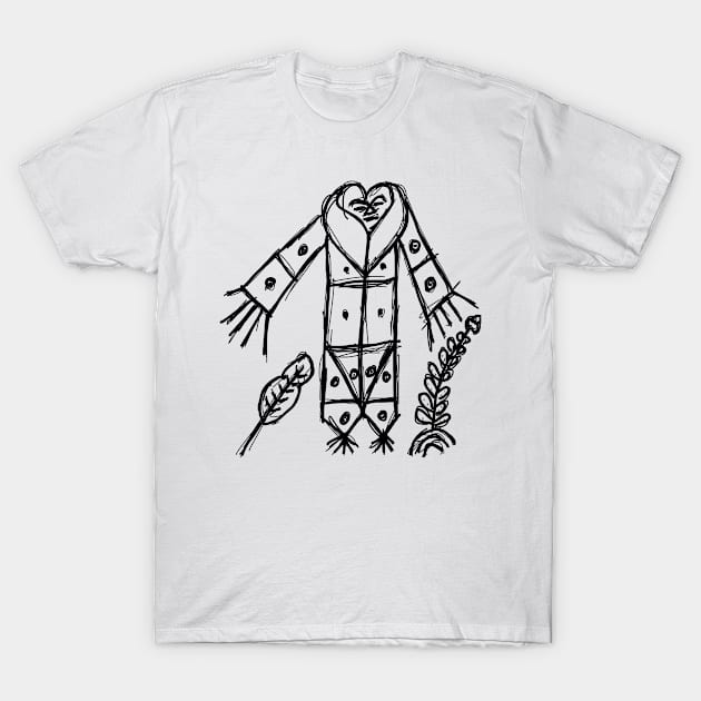 Dark and Gritty Grand Bois Voodoo Veve Sigil Symbol T-Shirt by M.T. Stewart